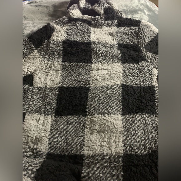 Womens Oversized Sherpa Jacket Fuzzy Fleece Jackets Zip Up Outerwear - Picture 7 of 10